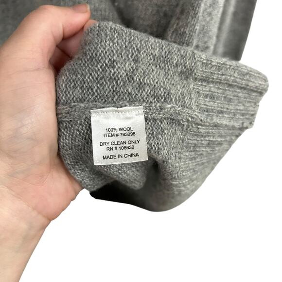 Quiet Luxury‎ Wool Half Zip Sweater Enzo Mantovani Gray Minimalist Size L - Picture 4 of 4